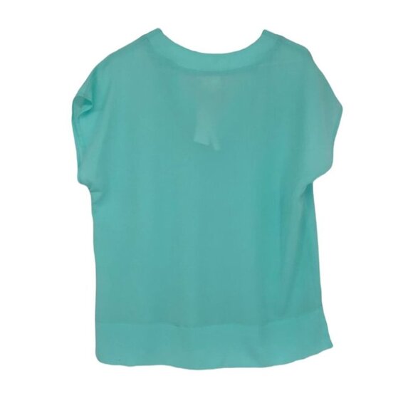 Acapella light blue semi-sheer oversized V neck blouse  Vancouver Canada S - Picture 12 of 15